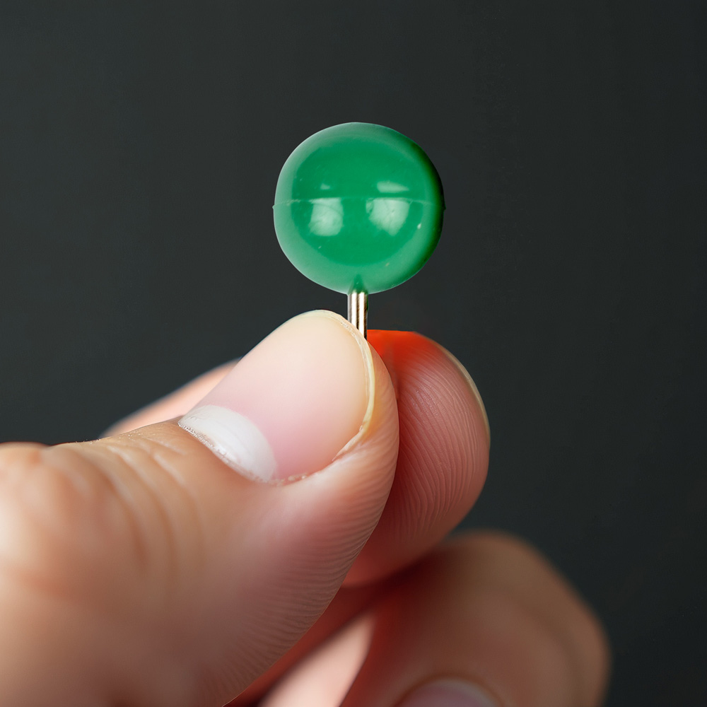 Green Round Pushpins - 100 Pack