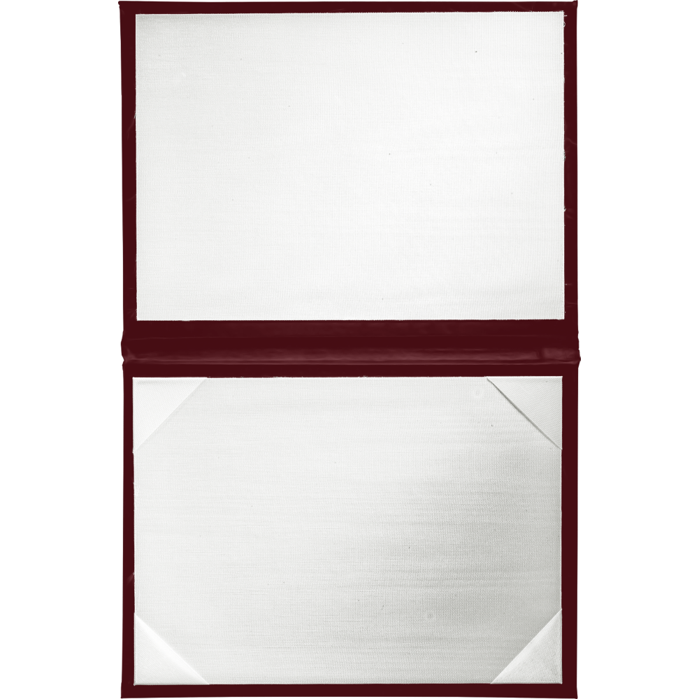 10 1/2 x 13 1/2 Landscape Padded Diploma Covers (Holds 10 x 13 Document) - Maroon
