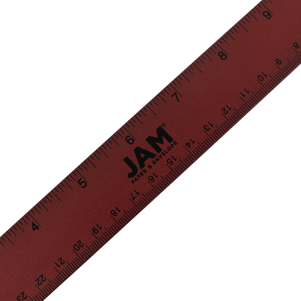 Burgundy Metallic 12 Inch Aluminum Ruler