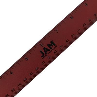 Burgundy Metallic 12 Inch Aluminum Ruler