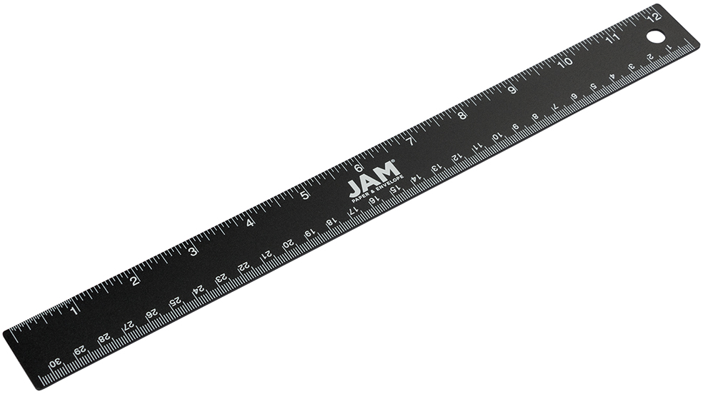 Black Metallic 12 Inch Aluminum Ruler