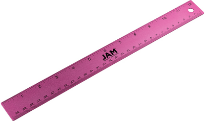 Fuchsia Metallic 12 Inch Aluminum Ruler
