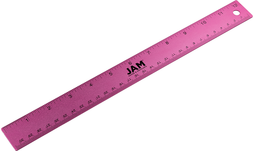 Fuchsia Metallic 12 Inch Aluminum Ruler