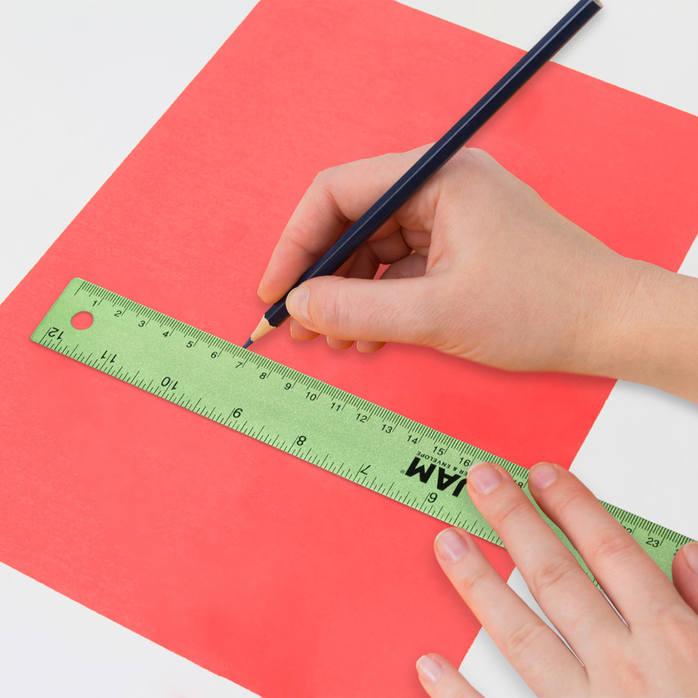 Lime Green 12 Inch Aluminum Ruler