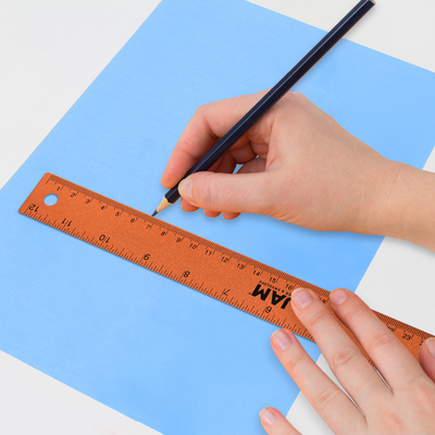 Orange Metallic 12 Inch Aluminum Ruler