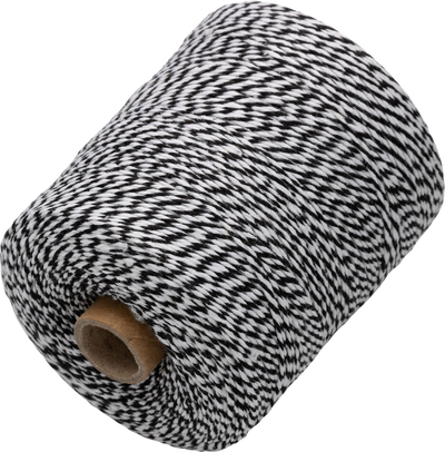 Black and White 500 Yards Bakers Twine Ribbon