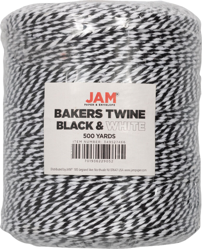Black and White 500 Yards Bakers Twine Ribbon