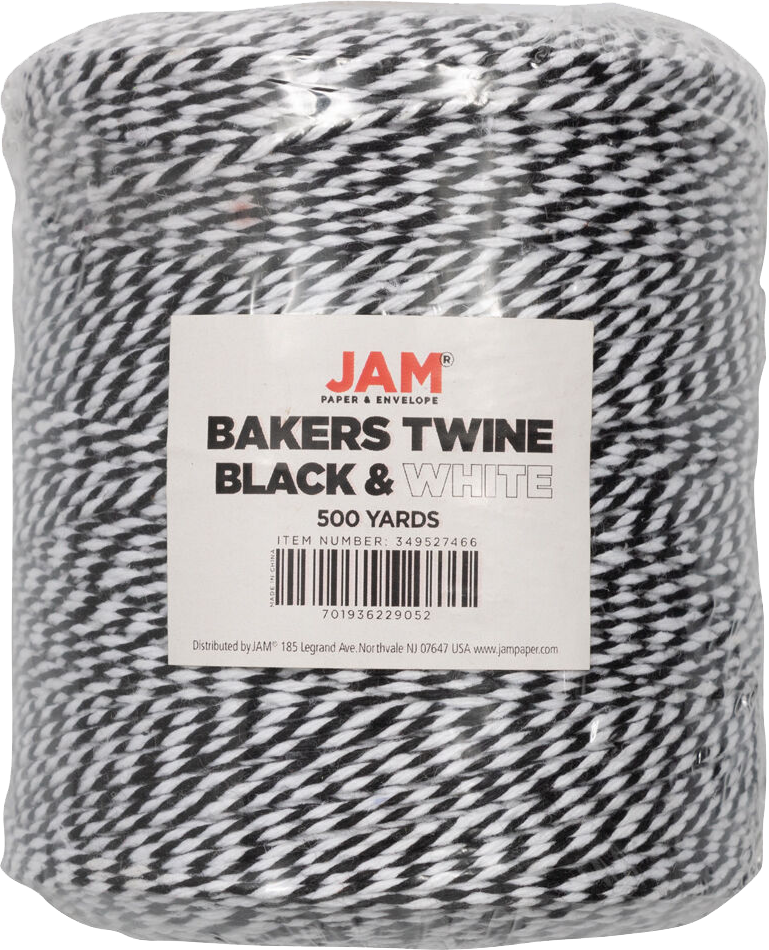 Black and White 500 Yards Bakers Twine Ribbon