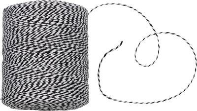 Black and White 500 Yards Bakers Twine Ribbon