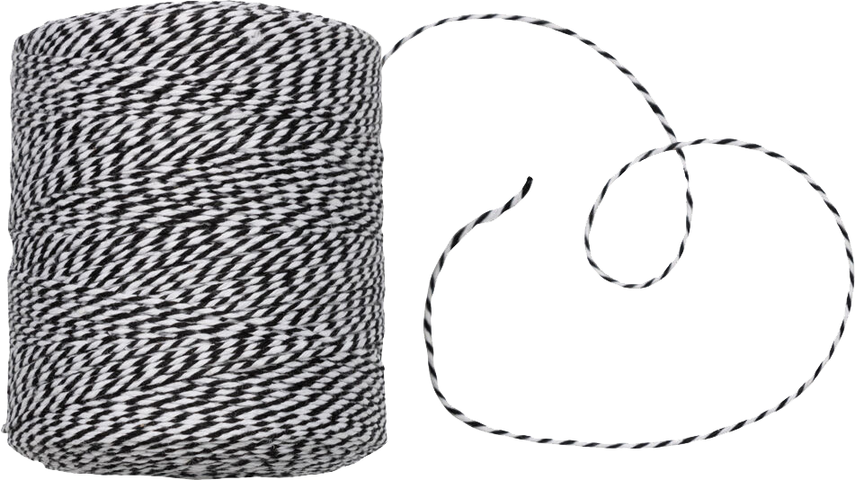 Black and White 500 Yards Bakers Twine Ribbon