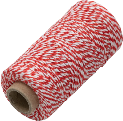 Red and White 100 Yards Bakers Twine Ribbon