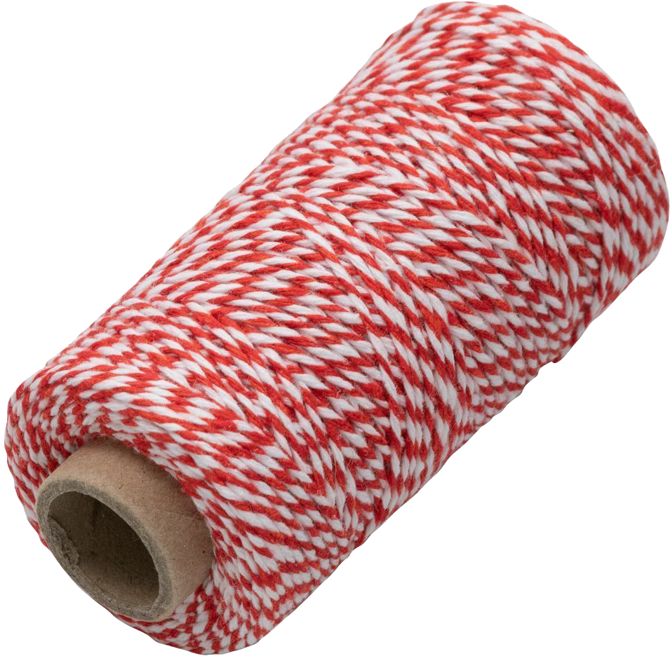 Red and White 100 Yards Bakers Twine Ribbon