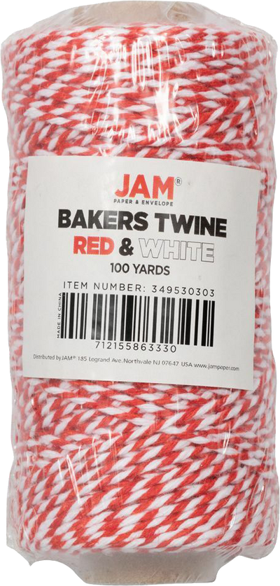 Red and White 100 Yards Bakers Twine Ribbon