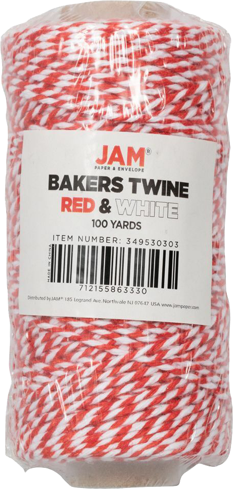 Red and White 100 Yards Bakers Twine Ribbon