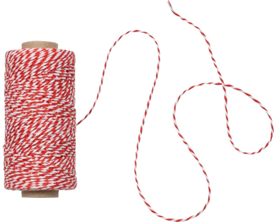 Red and White 100 Yards Bakers Twine Ribbon