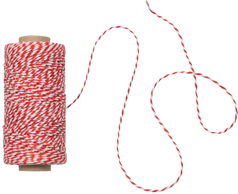 Red and White 100 Yards Bakers Twine Ribbon
