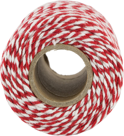 Red and White 100 Yards Bakers Twine Ribbon