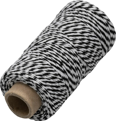 Black and White 100 Yards Bakers Twine Ribbon