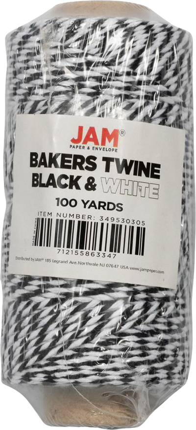 Black and White 100 Yards Bakers Twine Ribbon