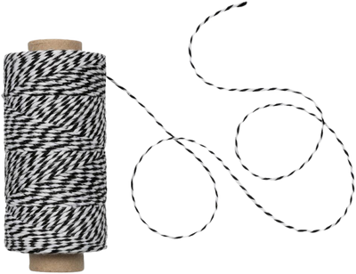 Black and White 100 Yards Bakers Twine Ribbon