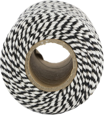 Black and White 100 Yards Bakers Twine Ribbon