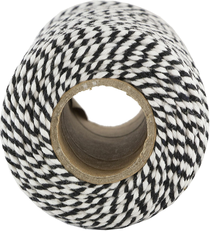 Black and White 100 Yards Bakers Twine Ribbon