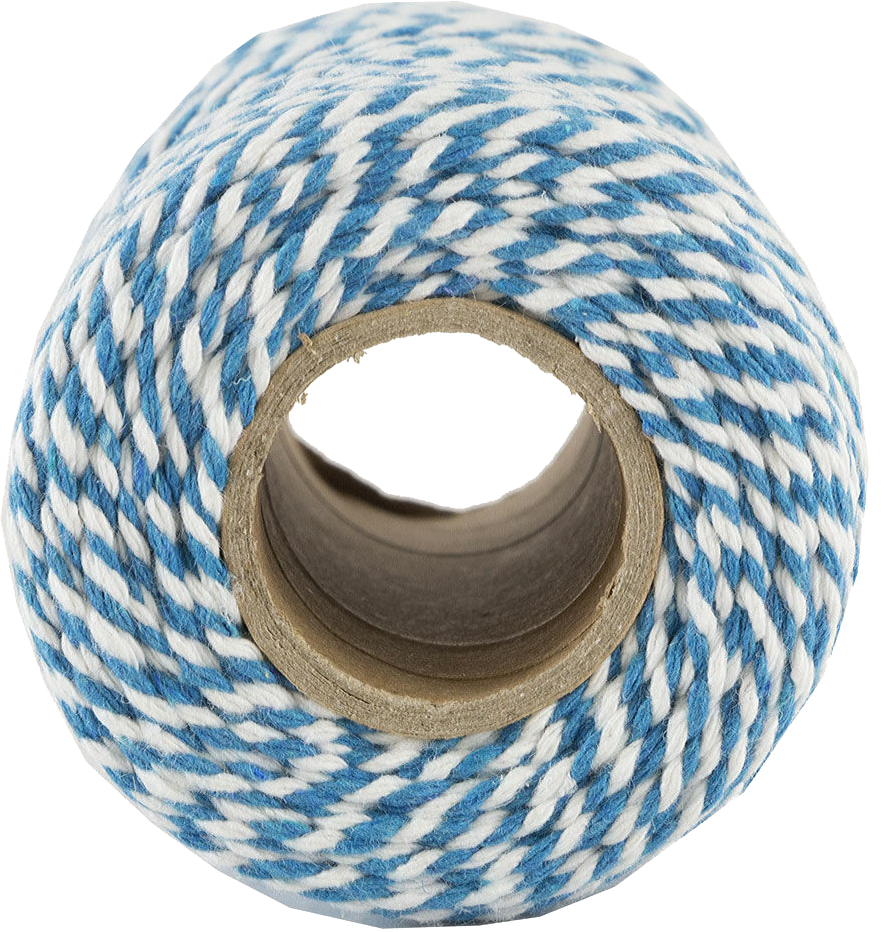 Blue and White 100 Yards Bakers Twine Ribbon
