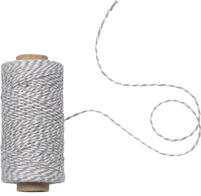 Gray and White 100 Yards Bakers Twine Ribbon