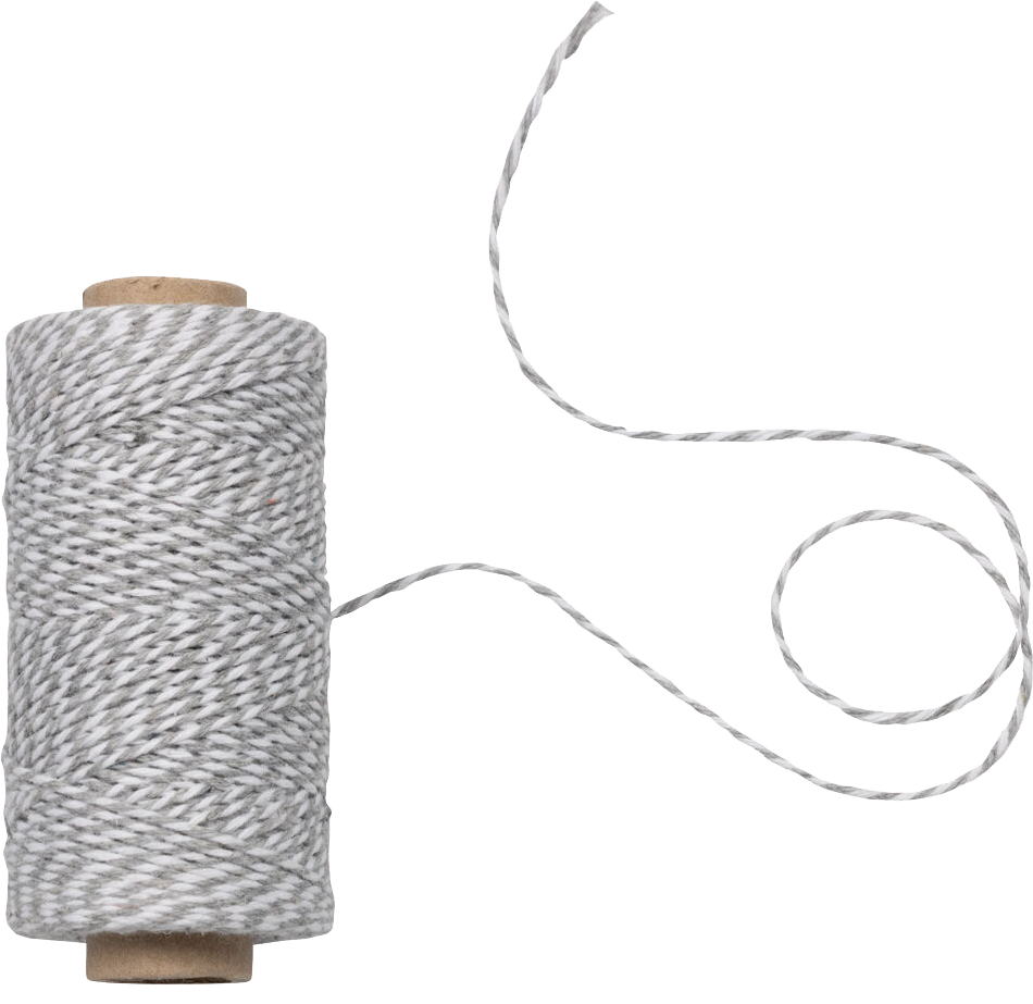 Gray and White 100 Yards Bakers Twine Ribbon