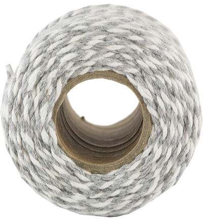 Gray and White 100 Yards Bakers Twine Ribbon