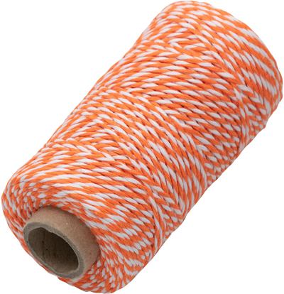 Orange and White 100 Yards Bakers Twine Ribbon