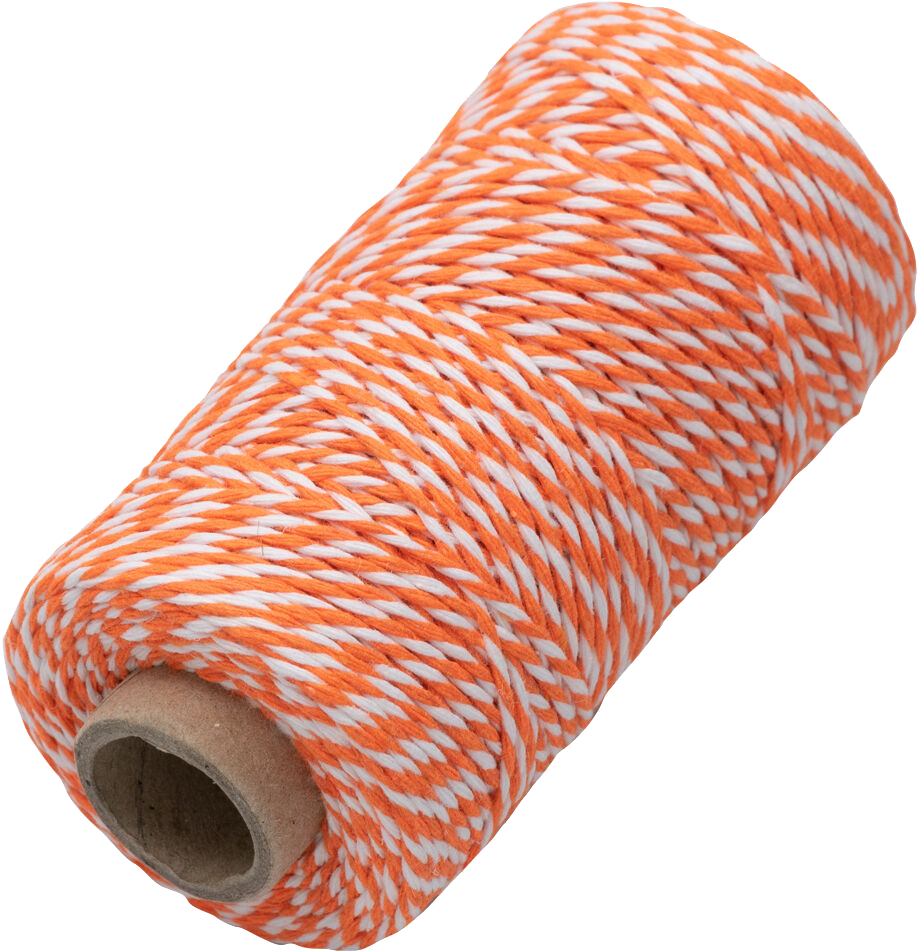 Orange and White 100 Yards Bakers Twine Ribbon