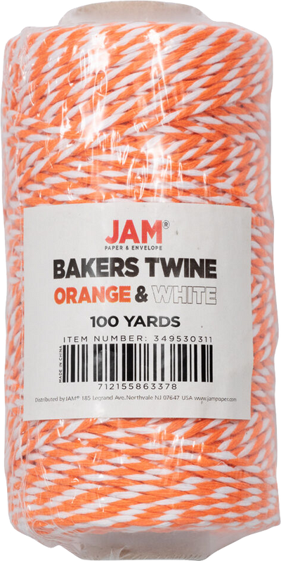 Orange and White 100 Yards Bakers Twine Ribbon