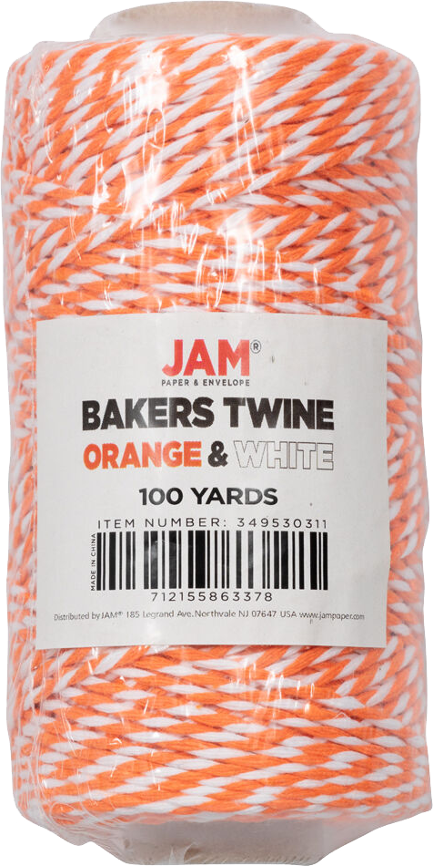 Orange and White 100 Yards Bakers Twine Ribbon
