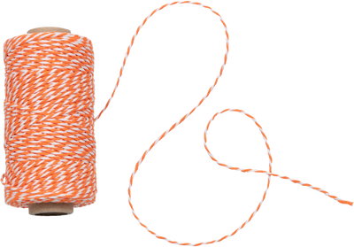 Orange and White 100 Yards Bakers Twine Ribbon