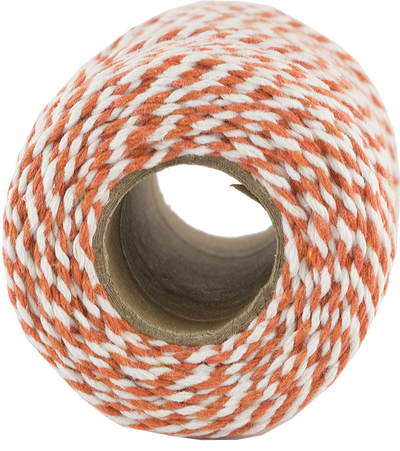 Orange and White 100 Yards Bakers Twine Ribbon