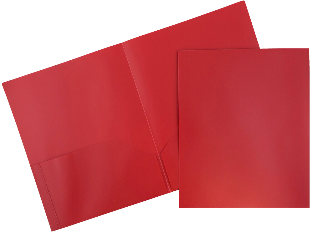 Red 9 x 12 Plastic Pop Folders