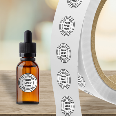 White Glossy 1 Inch Roll of Circular Round Labels