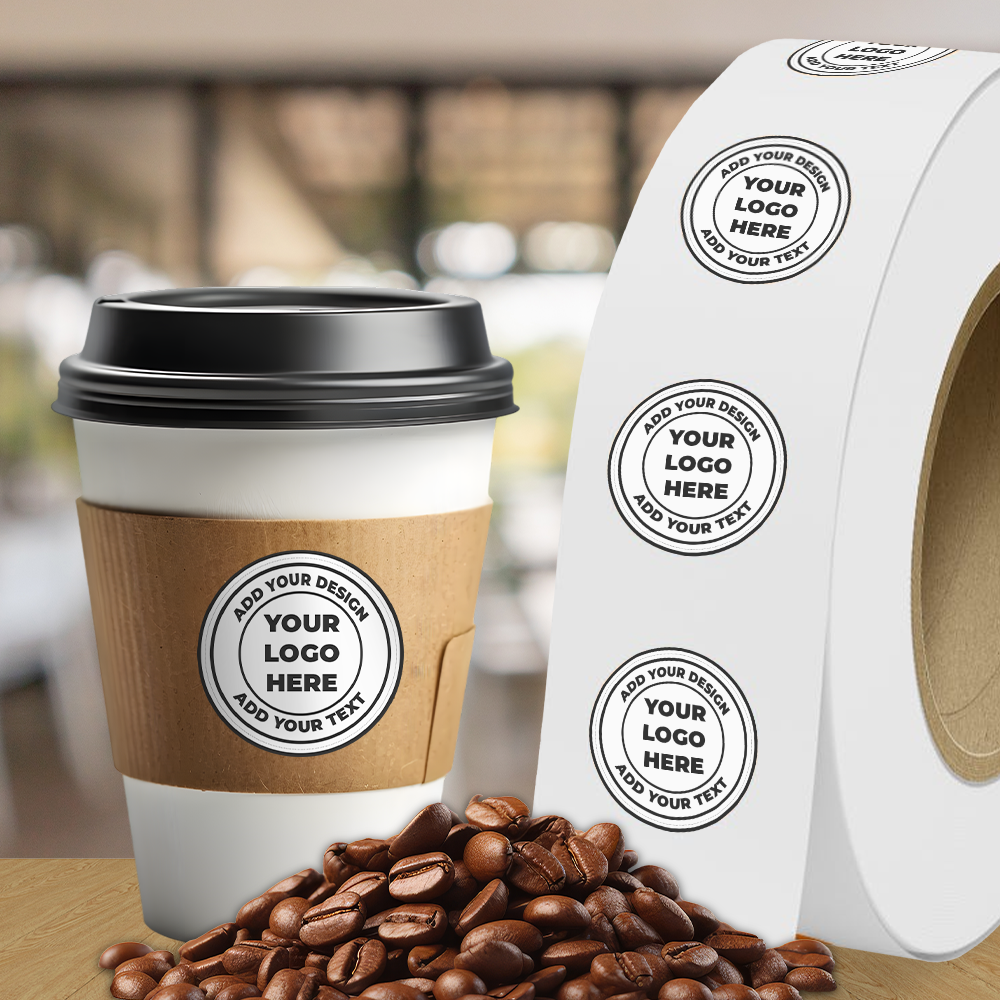 White Glossy 2 Inch Roll of Circular Round Labels
