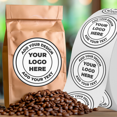 White Glossy 3 Inch Roll of Circular Round Labels