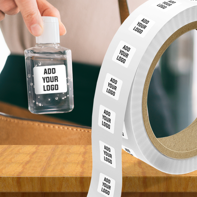 White Glossy 3/8 x 1 Inch Roll of Rectangle Labels