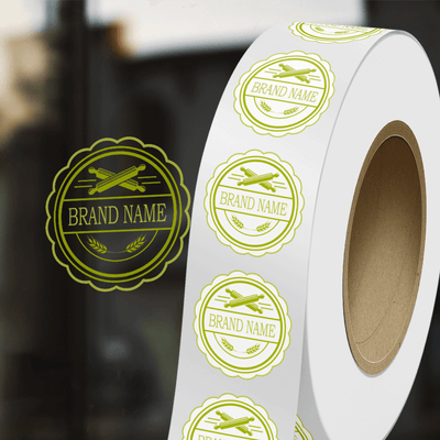 Clear 1 5/8 x 1 5/8 Inch Roll of Scallop Shaped Labels - DIY Promotional Project Tear Resistant with High Gloss Film Layer