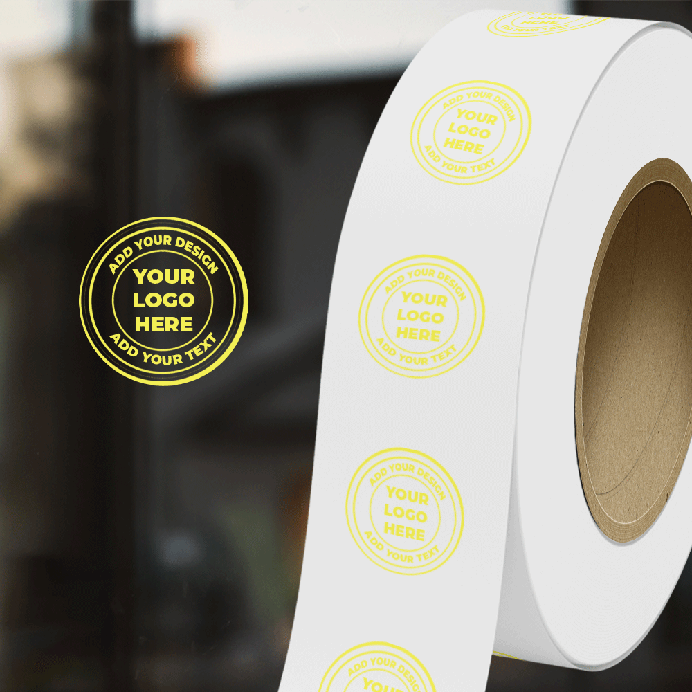 Clear 1/2 Inch Roll of Circular Round Labels - Tear Resistant with High Gloss Film Layer