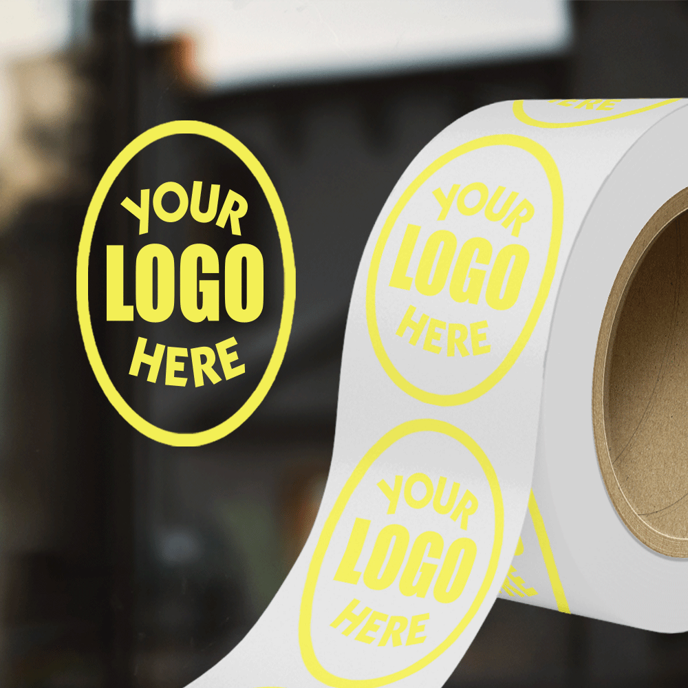 Clear 2 x 3 Inch Roll of Oval Labels - Tear Resistant with High Gloss Film Layer