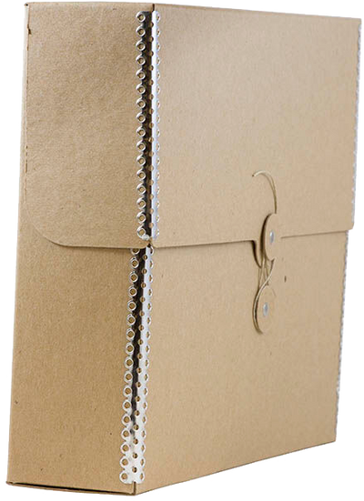 Natural Brown Kraft Medium 9 1/2 x 12 x 2 3/4 Portfolios with Metal Edge