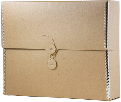 Natural Brown Kraft Medium 9 1/2 x 12 x 2 3/4 Portfolios with Metal Edge