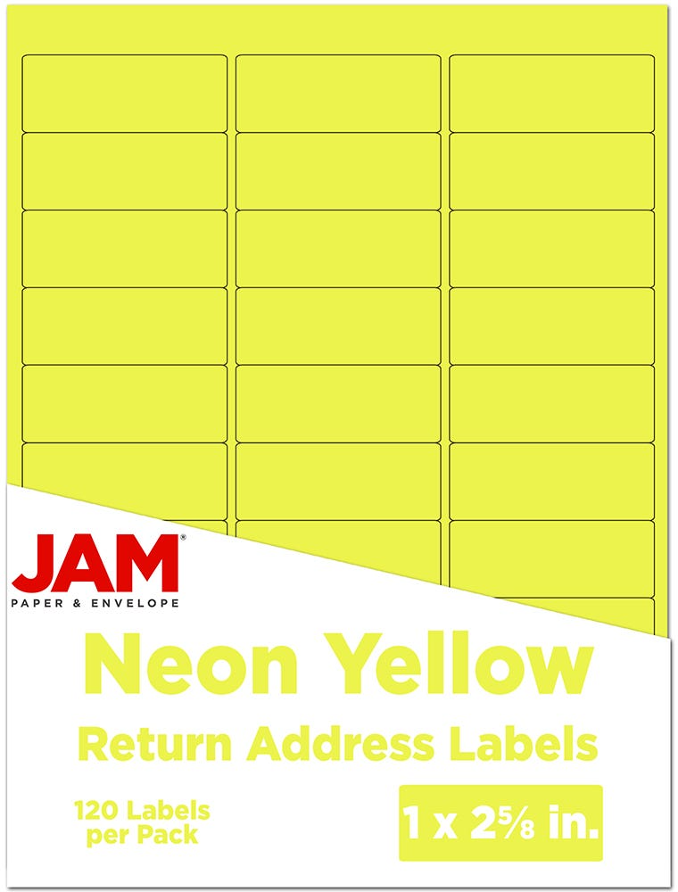 Assorted Neon 1 x 2 5/8 Return Address Labels