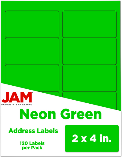 Neon Green 2 x 4 Address Labels