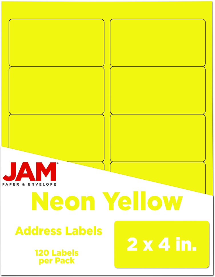 Neon Yellow 2 x 4 Address Labels