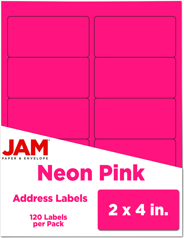 Neon Pink 2 x 4 Address Labels